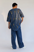 ROSANI The Atto shirt, full-length styled view. Worn with The Enzo trouser as a DYMENSION co-ord.