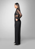 ROSANI The Cloud shirt in black - featherweight organza shirt, side view