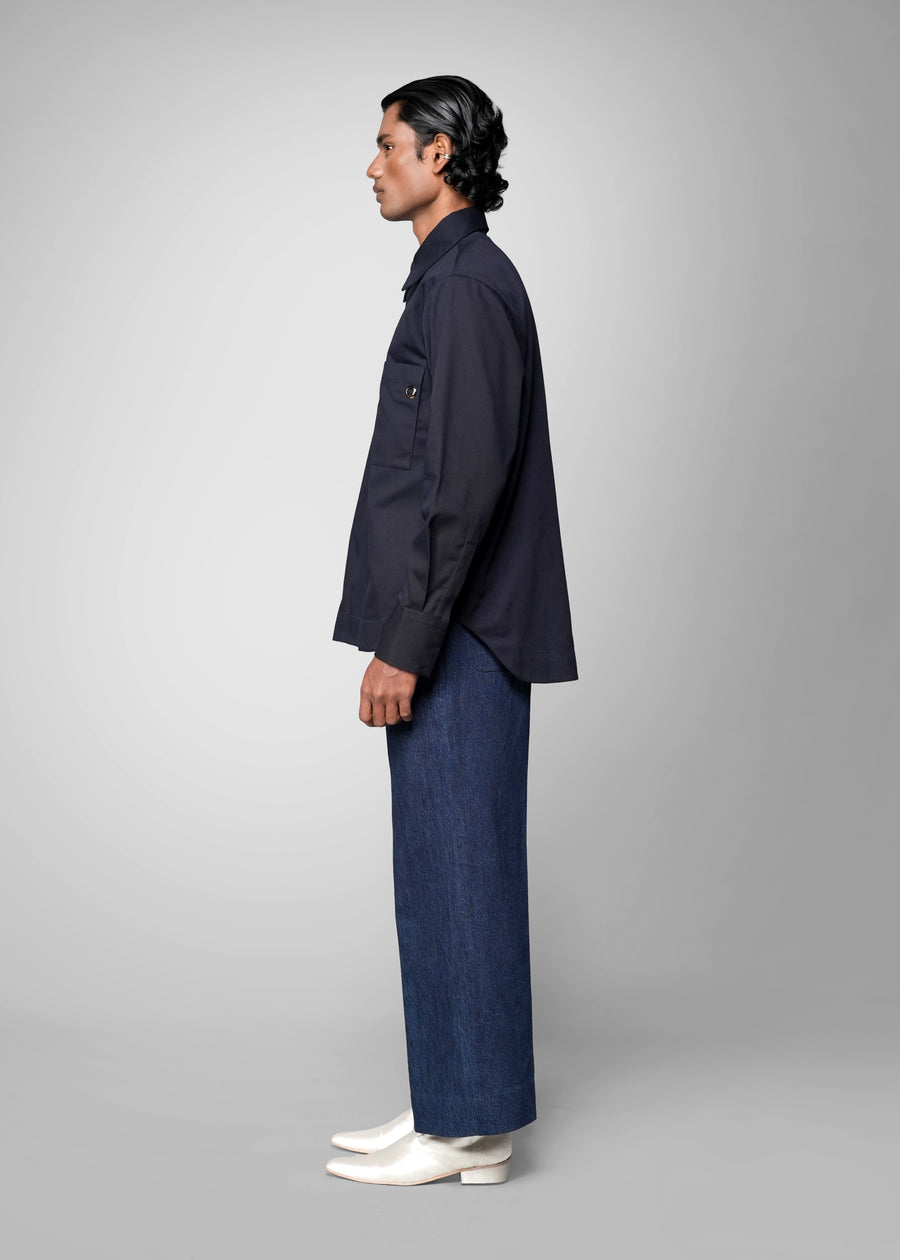 ROSANI The Dune shirt in navy - full-sleeve shirt, side view