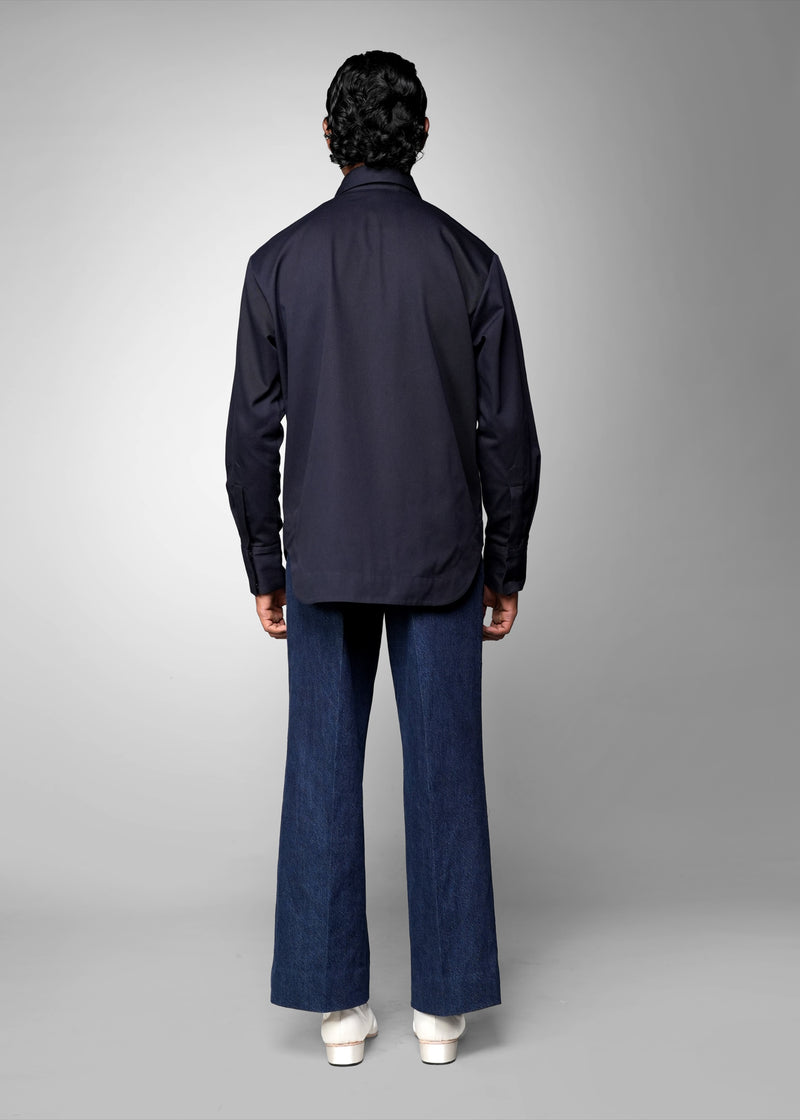 ROSANI The Dune shirt in navy - full-sleeve shirt, back view