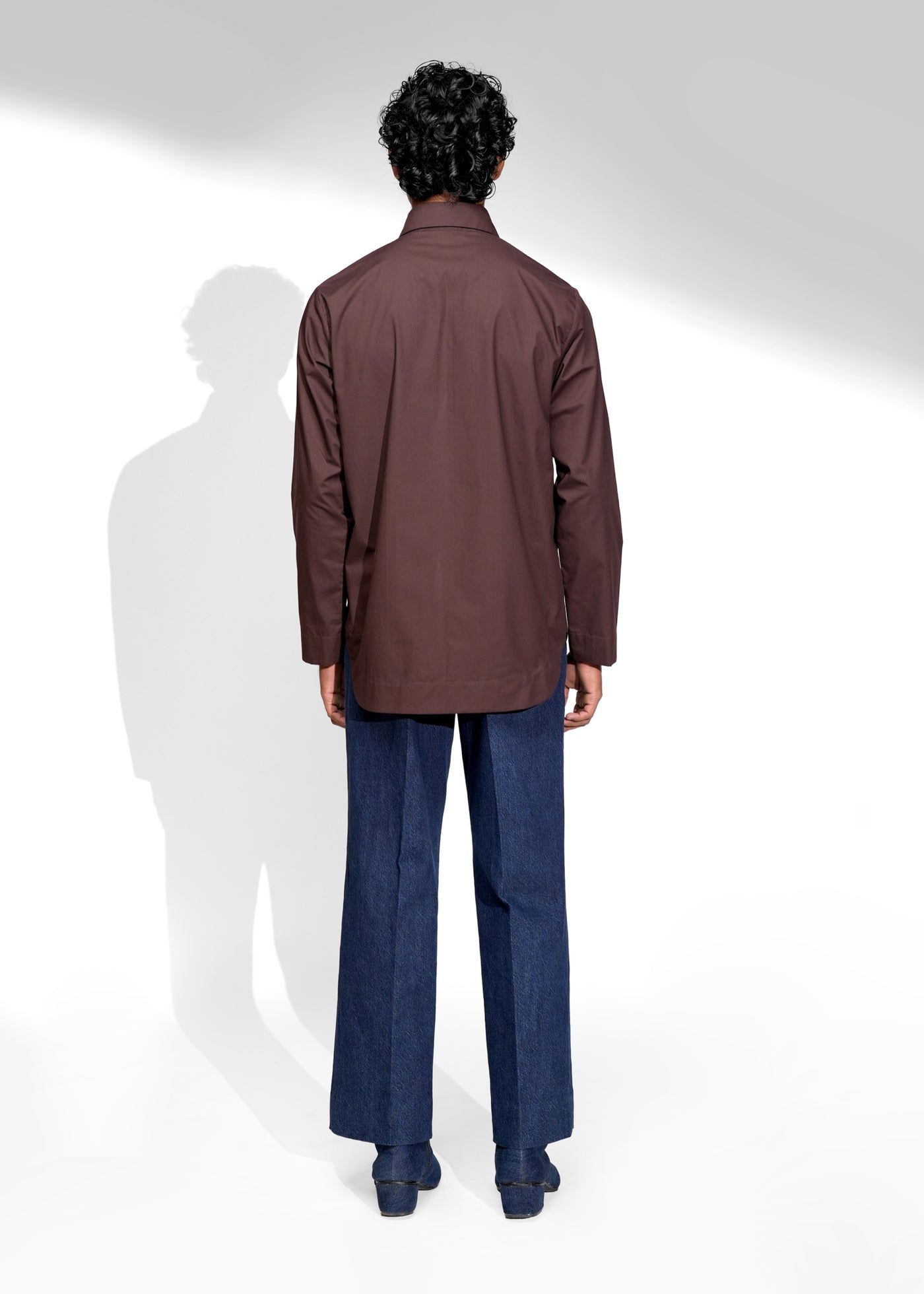 ROSANI The Ether shirt in mocha - full-sleeve cotton shirt, back view