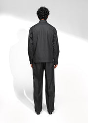 ROSANI The Nave shirt in black - pinstripe full-sleeve shirt, front side view