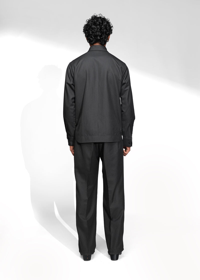 ROSANI The Nave shirt in black - pinstripe full-sleeve shirt, front side view