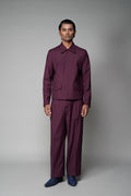 ROSANI The Portal jacket in plum - padded blazer with flap pockets and full lining, front view