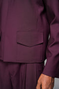 ROSANI The Portal jacket in plum - lining detail, inside view