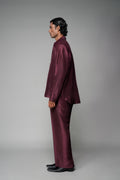 ROSANI The Solace shirt in plum - silk full-sleeve shirt, side view