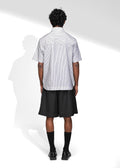 ROSANI The Frame shirt in white - hand-embroidered cotton thread stripe shirt, back view