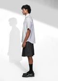 ROSANI The Frame shirt in white - hand-embroidered cotton thread stripe shirt, side view