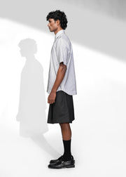 ROSANI The Frame shirt in white - hand-embroidered cotton thread stripe shirt, side view