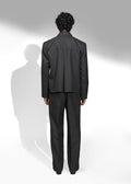 ROSANI The Haven jacket in black pinstripe - structured evening jacket with open side seams, back view