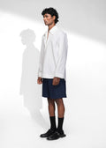 ROSANI The Serenity shirt in white - full-sleeve shirt with layered collar, front side view