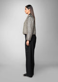 ROSANI The Vault jacket - cropped collarless jacket with all-over metallic embellishment, side view