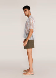 ROSANI The Affinitas t-shirt in white - white chemical-cut lace polyester t-shirt, side view