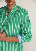 ROSANI The Allineamento blazer in shamrock - shamrock cotton blazer with contrast striped lining, craft detail