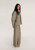 ROSANI The Coena blazer in olive blossom - olive blossom strong-shoulder suiting blazer, side view