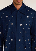 ROSANI The Concordia jacket in midnight denim - midnight denim eyelet jacket, craft detail