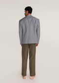 ROSANI The Conexão blazer in black & white - black and white check cotton blazer, back view