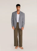 ROSANI The Conexão blazer in black & white - black and white check cotton blazer, front view, alternate angle