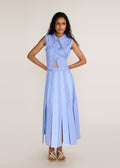 ROSANI The Congiunto skirt in dreamy blue - dreamy blue strip-joined striped skirt, front view