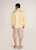 ROSANI The Iltiqa shirt in pale lemon - pale lemon classic button-down shirt, back view