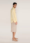 ROSANI The Iltiqa shirt in pale lemon - pale lemon classic button-down shirt, side view