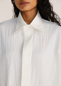 ROSANI The Incontro shirt in ivory - ivory crushed cotton-polyester sleeveless shirt, craft detail