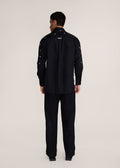ROSANI The Ittihad shirt in black - black poplin pintuck and disc shirt, back view