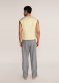 ROSANI The Jam' vest in pale lemon - pale lemon hand-constructed poplin vest, back view