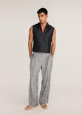 ROSANI The Kōryū vest in charcoal - charcoal extra-light denim vest, front view