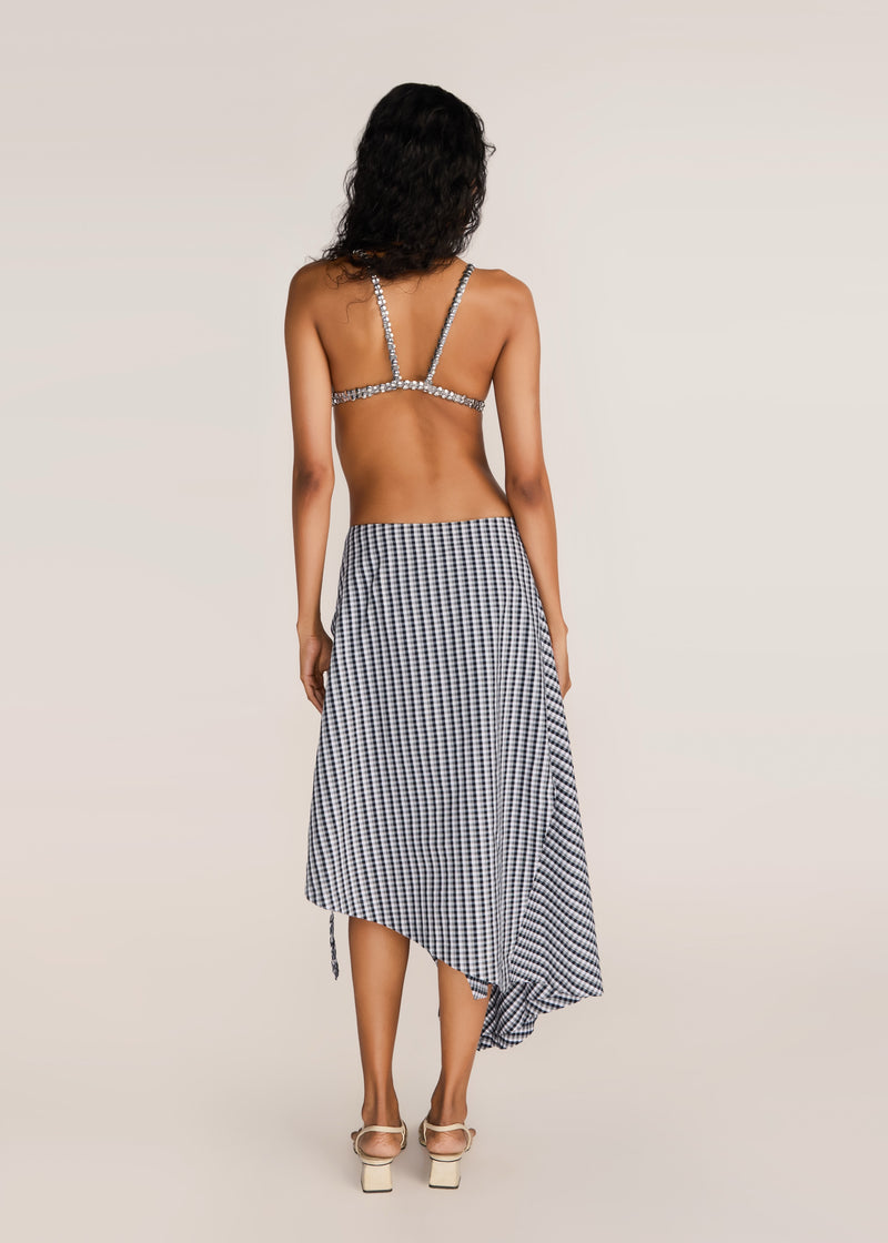 ROSANI The Lueur bralette in chrome - chrome hand-embroidered bralette, back view