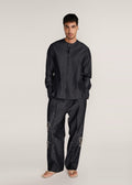 ROSANI The Møte shirt in charcoal - charcoal fluid-gloss cotton shirt, front view