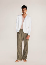 ROSANI The Raccord blazer in white - white Korean suiting summer blazer, front view