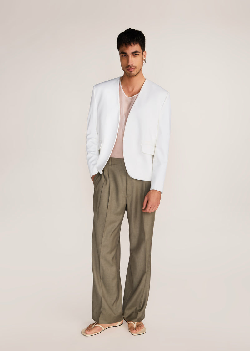 ROSANI The Raccord blazer in white - white Korean suiting summer blazer, front view