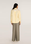 ROSANI The Synodos shirt in pale lemon - pale lemon cotton shirt with oversized sequin embroidery, back view