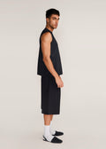 ROSANI The Tayo t-shirt in obsidian - obsidian Korean suiting sleeveless t-shirt, side view