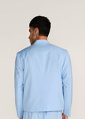 ROSANI The Unara jacket in light cerulean - light cerulean Korean suiting jacket, back view