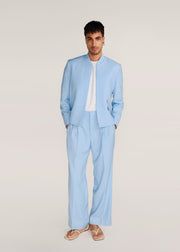 ROSANI The Unara jacket in light cerulean - light cerulean Korean suiting jacket, front view