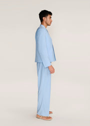 ROSANI The Unara jacket in light cerulean - light cerulean Korean suiting jacket, side view