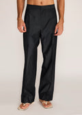 ROSANI The Unisono trouser in charcoal - charcoal pleated suiting trouser, front view
