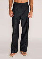 ROSANI The Unisono trouser in charcoal - charcoal pleated suiting trouser, front view