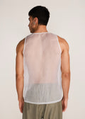ROSANI The Verra vest in white - white organza viscose gunji vest, back view