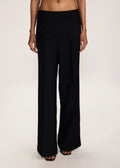 ROSANI The Structure trouser in black - wide-leg trouser with expanded hem volume and belt-free waistband, front view