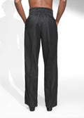 ROSANI The Pulse trouser in black - high waistband pleated trousers, back view showing elastic waistband
