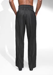 ROSANI The Pulse trouser in black - high waistband pleated trousers, back view showing elastic waistband