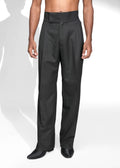 ROSANI The Pulse trouser in black - high waistband pleated trousers, front view