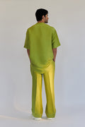 ROSANI The Anto t-shirt in chartreuse, side view.